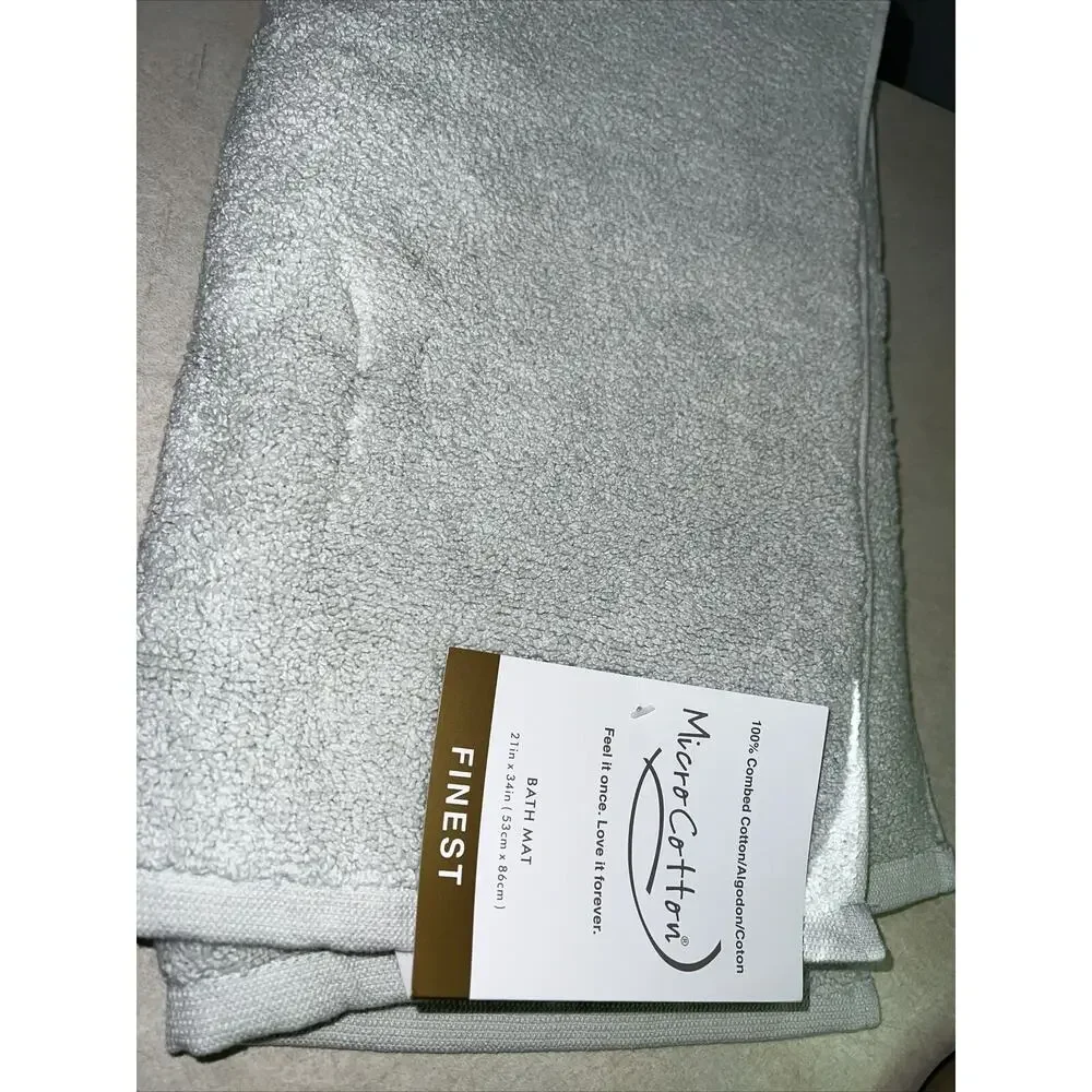 NEW FINEST Micro Cotton Annur 21 X 34 In Bath Mat Aqua 100% Combed Cotton